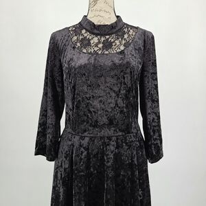 Orchid Bloom Crushed Velvet Swing Dress